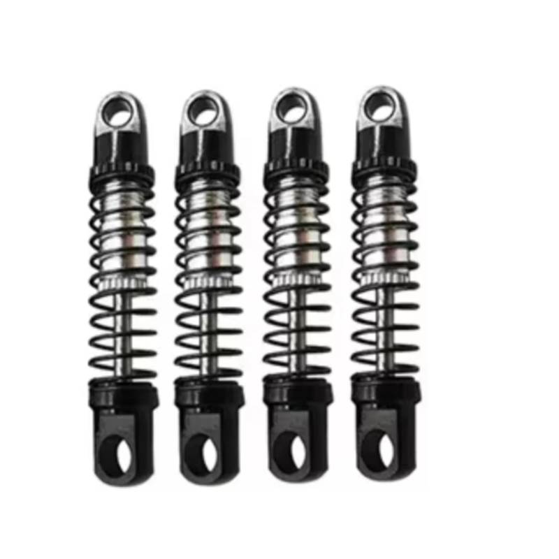 MGHGFYTAS RC Auto Dämpfer Kompatibel Mit Jimny 1/16 Fernbedienung Auto Upgrade Teile Ersatz Zubehör 4Pcs Metall Stoßdämpfer Dämpfer(Black) von MGHGFYTAS