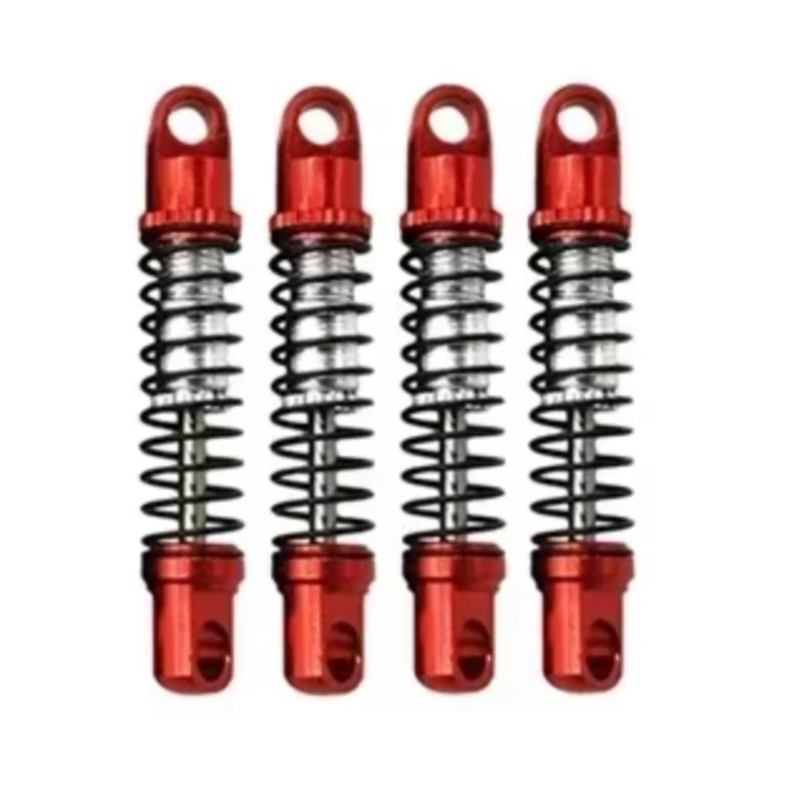 MGHGFYTAS RC Auto Dämpfer Kompatibel Mit Jimny 1/16 Fernbedienung Auto Upgrade Teile Ersatz Zubehör 4Pcs Metall Stoßdämpfer Dämpfer(Red) von MGHGFYTAS