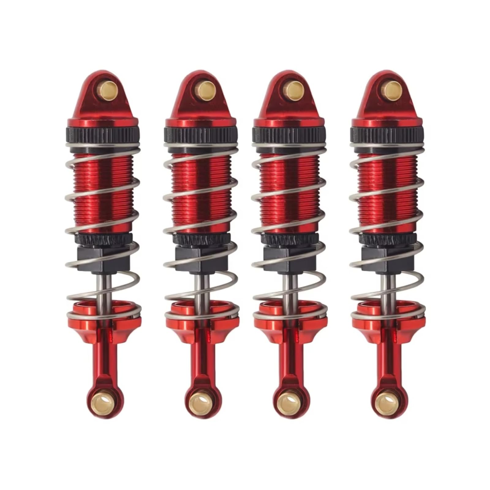 MGHGFYTAS RC Auto Dämpfer Kompatibel Mit MJX Für Hyper Go 14301 14302 1/14 RC-Auto-Upgrade-Teile, Metall, Vorne Und Hinten, Hydraulische Stoßdämpfer, Loch Zu Loch, 60 Mm(Red) von MGHGFYTAS