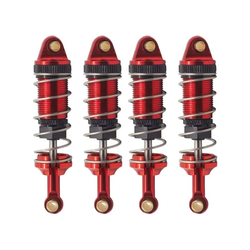 MGHGFYTAS RC Auto Dämpfer Kompatibel Mit MJX Für Hyper Go 14301 14302 1/14 RC-Auto-Upgrade-Teile, Metall, Vorne Und Hinten, Hydraulische Stoßdämpfer, Loch Zu Loch, 60 Mm(Red) von MGHGFYTAS