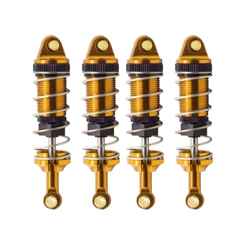 MGHGFYTAS RC Auto Dämpfer Kompatibel Mit MJX Für Hyper Go 14301 14302 1/14 RC-Auto-Upgrade-Teile, Metall, Vorne Und Hinten, Hydraulische Stoßdämpfer, Loch Zu Loch, 60 Mm(Yellow) von MGHGFYTAS