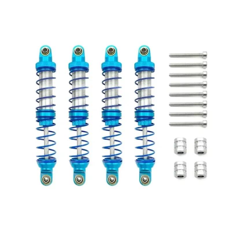 MGHGFYTAS RC Auto Dämpfer Kompatibel Mit MN Für Defender D90 1/10 Fernbedienung Auto Upgrade Teile Zubehör 4 Stück Metall Stoßdämpfer Öldämpfer(Blue) von MGHGFYTAS