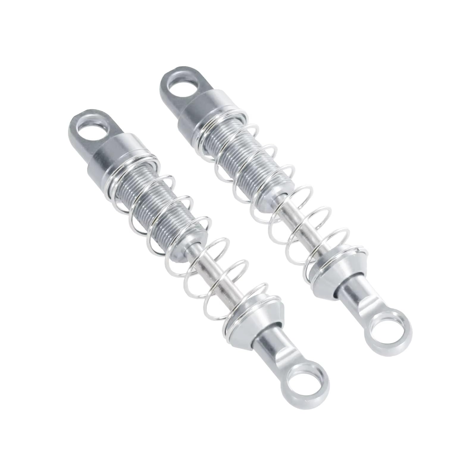 MGHGFYTAS RC Auto Dämpfer Kompatibel Mit MN Für MN78 1/12 RC-Auto-Upgrade-Teile, Modifikationszubehör, Vorne Und Hinten, Externer Metall-Stoßdämpfer(Silver) von MGHGFYTAS