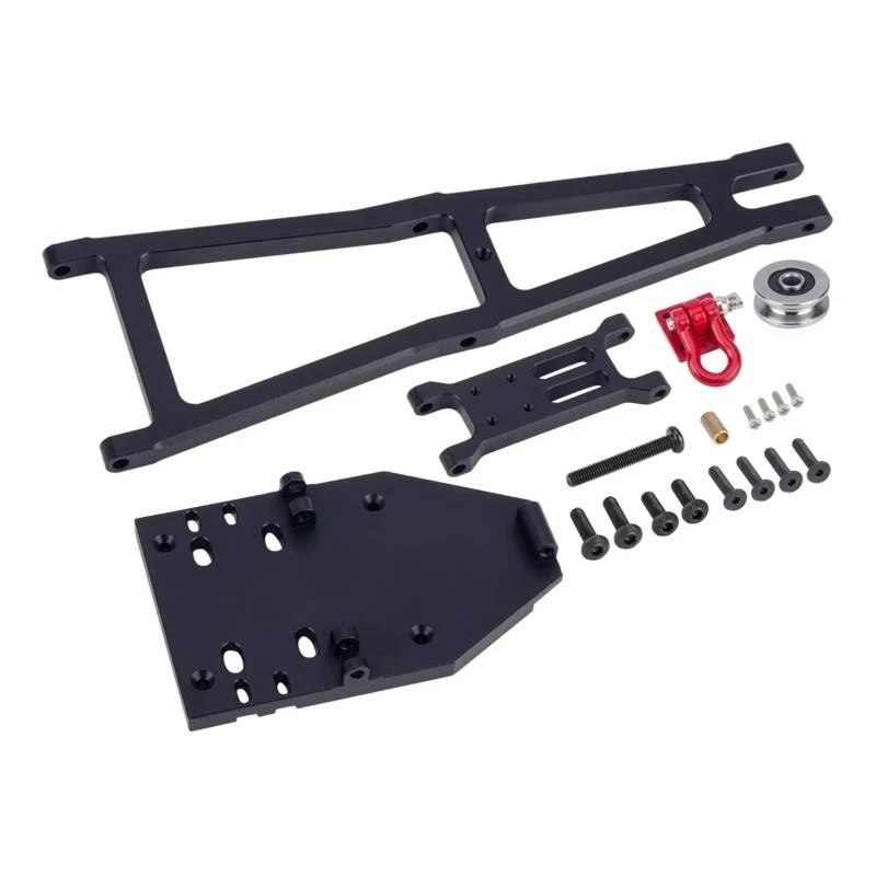 MGHGFYTAS RC Auto Zubehör Kompatibel Mit Axial Für Capra Für Trail Für Buggy 1/10 RC Auto Crawler Upgrade Teile Aluminium Wrecker Abschleppwagen Kran Arm Kit(Black) von MGHGFYTAS