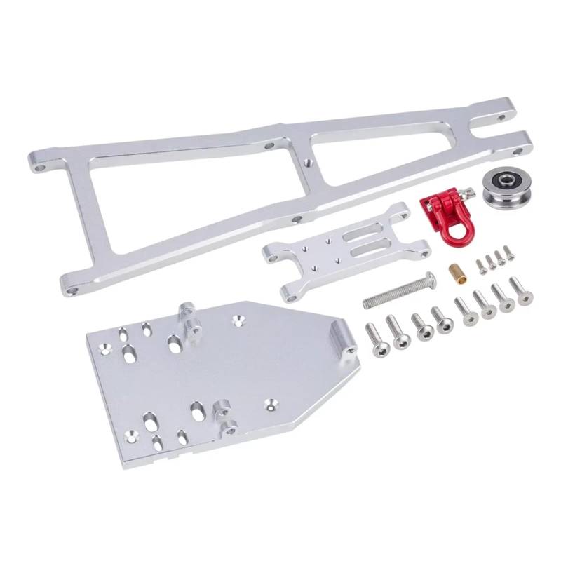 MGHGFYTAS RC Auto Zubehör Kompatibel Mit Axial Für Capra Für Trail Für Buggy 1/10 RC Auto Crawler Upgrade Teile Aluminium Wrecker Abschleppwagen Kran Arm Kit(Silver) von MGHGFYTAS