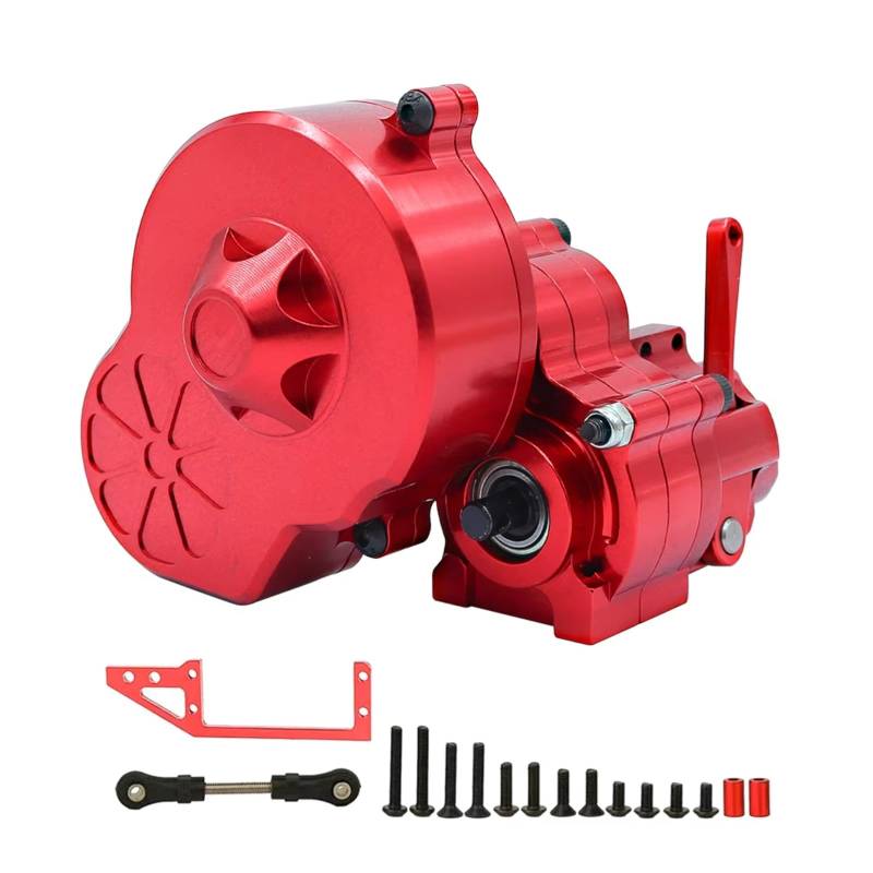 MGHGFYTAS RC Auto Zubehör Kompatibel Mit Axial Für SCX10 AX10 Für Wraith 1/10 RC Crawler Auto LKW Teile Metallgetriebe Cutoff Getriebe Mit Getriebe(Red) von MGHGFYTAS