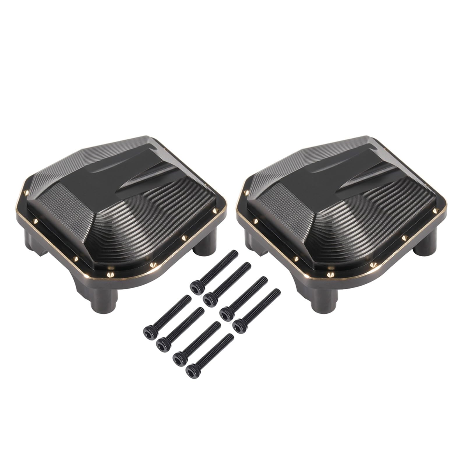 MGHGFYTAS RC Auto Zubehör Kompatibel Mit Axial Für SCX10 Comp Crawler 1/10 RC Für Chassis Vorder- Und Hinterachse UpgradeHeavy Duty Black Brass Diff Cover 33g(2pcs) von MGHGFYTAS