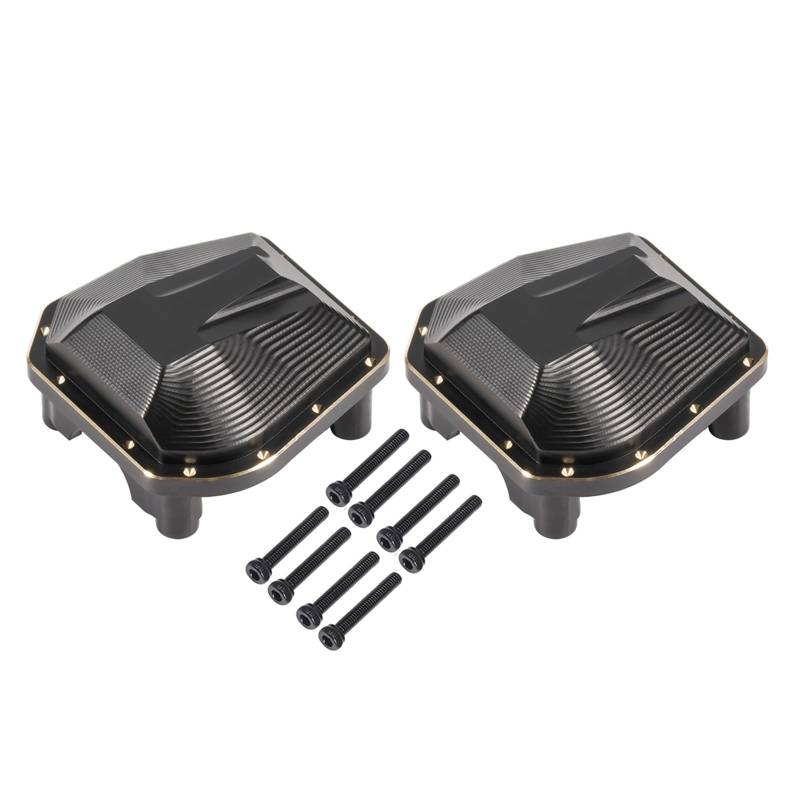 MGHGFYTAS RC Auto Zubehör Kompatibel Mit Axial Für SCX10 Comp Crawler 1/10 RC Für Chassis Vorder- Und Hinterachse UpgradeHeavy Duty Black Brass Diff Cover 33g(2pcs) von MGHGFYTAS
