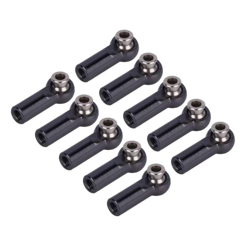 MGHGFYTAS RC Auto Zubehör Kompatibel Mit Axial Für SCX10 Für TRX4 D90 Für Tamiya 1/10 RC-Autoteile 10 Stück Metall M4 Link Spurstangenköpfe Kugelgelenk CW-Gewinde(Black) von MGHGFYTAS