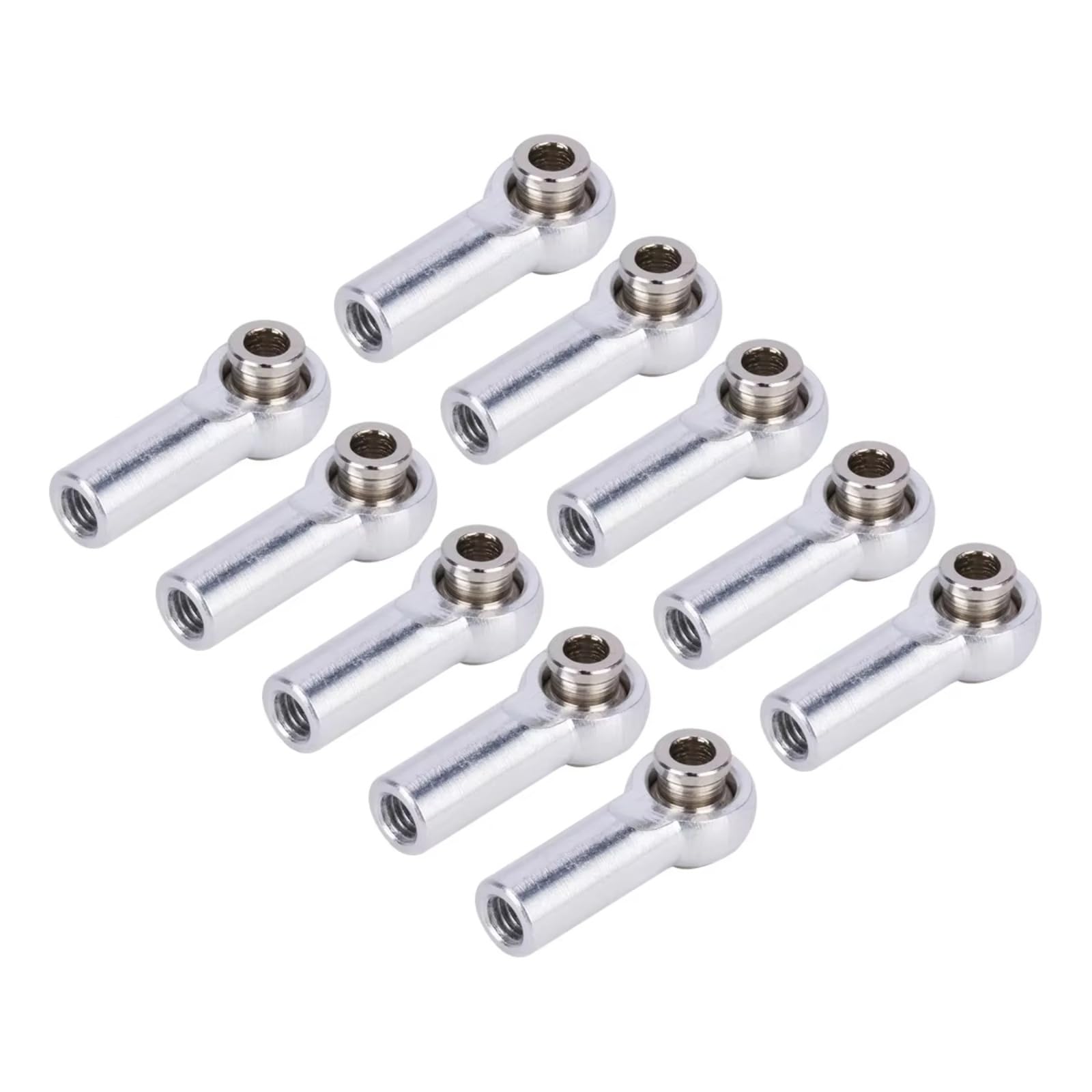 MGHGFYTAS RC Auto Zubehör Kompatibel Mit Axial Für SCX10 Für TRX4 D90 Für Tamiya 1/10 RC-Autoteile 10 Stück Metall M4 Link Spurstangenköpfe Kugelgelenk CW-Gewinde(Silver) von MGHGFYTAS