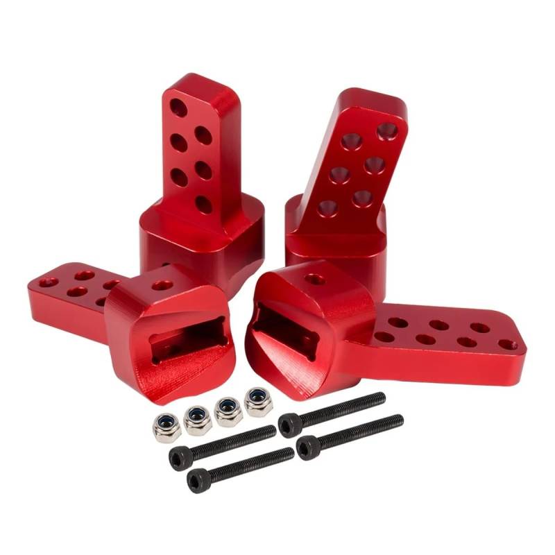 MGHGFYTAS RC Auto Zubehör Kompatibel Mit Axial Für SCX10 II 90046 1/10 RC-Rigs Crawler-Teile Für Chassis 4-teilige AR44-Achse, Hinterer Oberer Link-Riser, Anti-Squat-Halterung(Red) von MGHGFYTAS