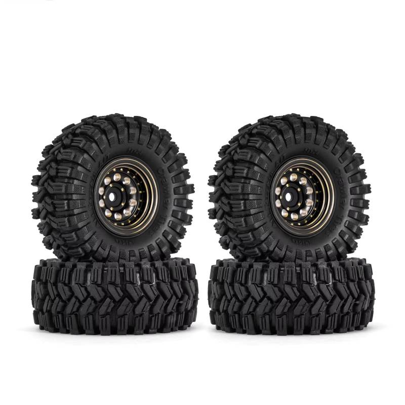 MGHGFYTAS RC Auto Zubehör Kompatibel Mit Axial Für SCX24 AX24 Für TRX4M Für FCX24 I 1/18 RC Crawler Auto Upgrade Teile Schwarze Messing Beadlock Radreifen von MGHGFYTAS