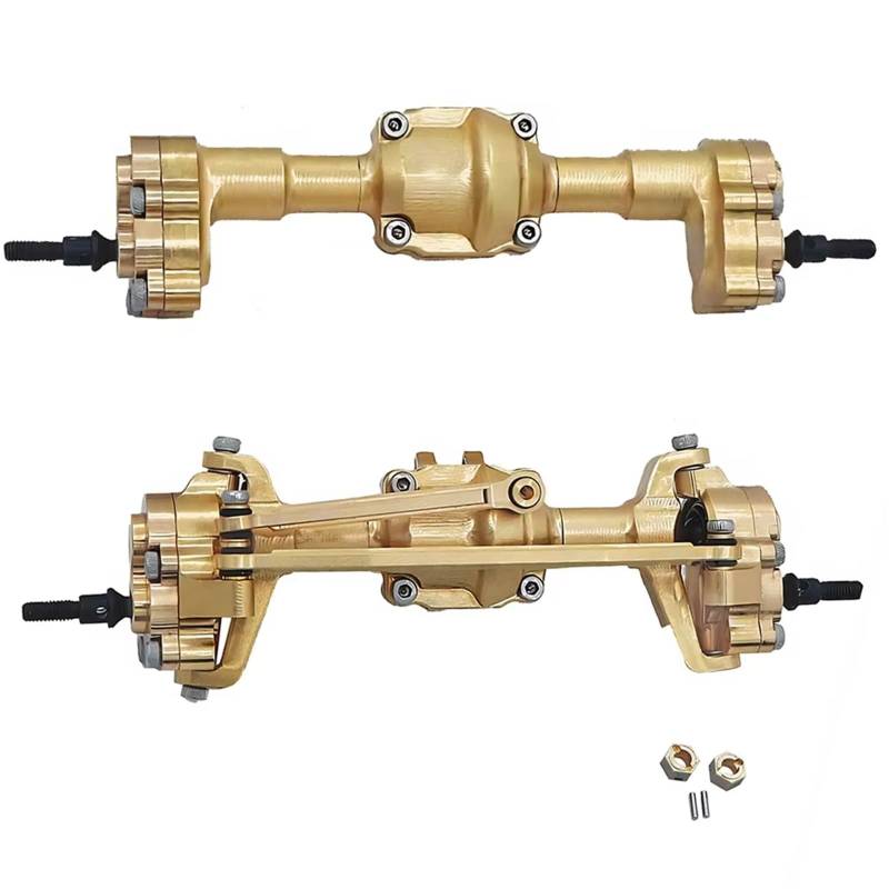 MGHGFYTAS RC Auto Zubehör Kompatibel Mit FMS Für FCX18 Für FCX24 1/24 1/18 RC-Auto-Upgrade-Teile Ersatzzubehör Messing CNC Vorder- Und Hinterachse(1 Set) von MGHGFYTAS