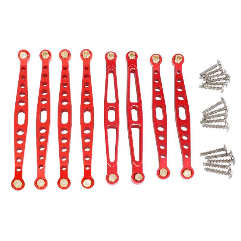 MGHGFYTAS RC Auto Zubehör Kompatibel Mit HuangBo ZP1001 ZP1002 ZP1003 ZP1004 1/10 RC-Auto-Upgrade-Teile, Modifikationszubehör, Feste Spurstange Aus Metall(Red) von MGHGFYTAS