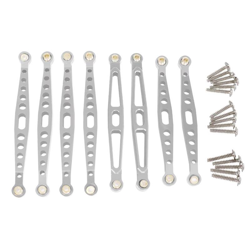 MGHGFYTAS RC Auto Zubehör Kompatibel Mit HuangBo ZP1001 ZP1002 ZP1003 ZP1004 1/10 RC-Auto-Upgrade-Teile, Modifikationszubehör, Feste Spurstange Aus Metall(Silver) von MGHGFYTAS