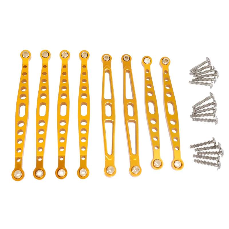 MGHGFYTAS RC Auto Zubehör Kompatibel Mit HuangBo ZP1001 ZP1002 ZP1003 ZP1004 1/10 RC-Auto-Upgrade-Teile, Modifikationszubehör, Feste Spurstange Aus Metall(Yellow) von MGHGFYTAS