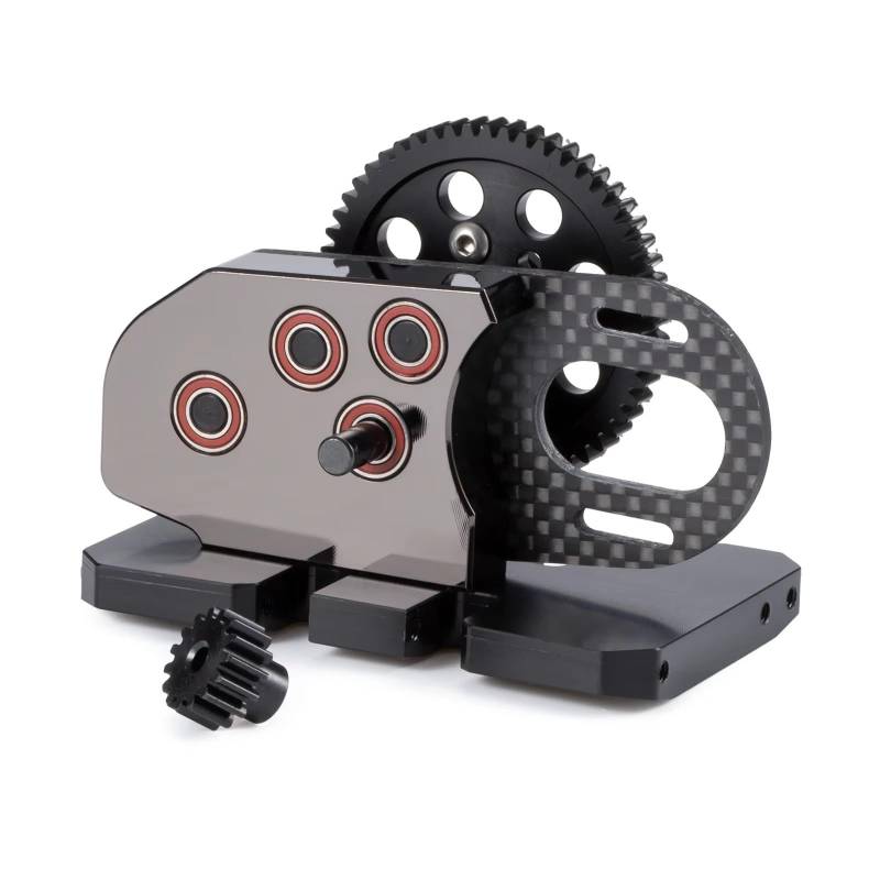 MGHGFYTAS RC Auto Zubehör Kompatibel Mit LCG 1/10 Fernbedienung Crawler Upgrade Teile Overdrive 2Low Getriebe Getriebe Carbon Chrom Mit Delrin Skid von MGHGFYTAS