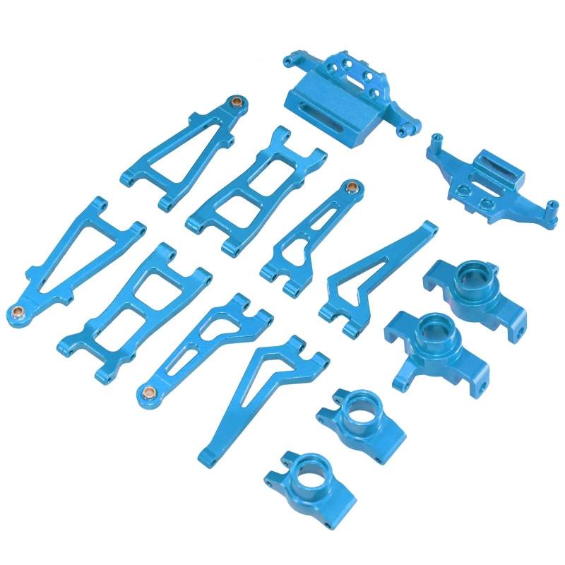 MGHGFYTAS RC Auto Zubehör Kompatibel Mit MJX Für Hyper GO 20208 Für JJRC C8811 1/20 Fernbedienungsauto-Upgrade-Teile, Vorderer Unterer Arm, Oberer Schwingarmsatz(Blue) von MGHGFYTAS