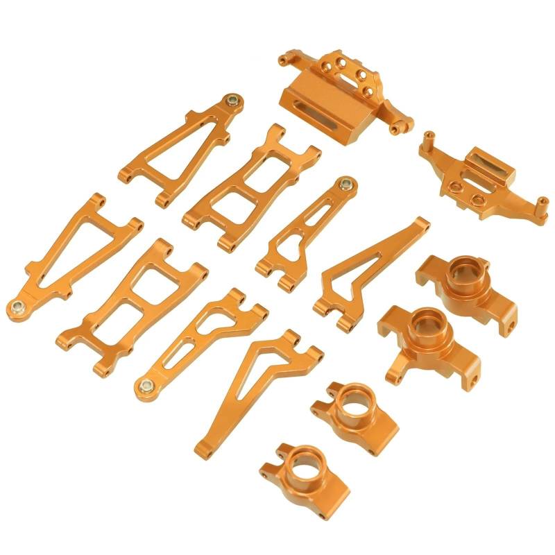 MGHGFYTAS RC Auto Zubehör Kompatibel Mit MJX Für Hyper GO 20208 Für JJRC C8811 1/20 Fernbedienungsauto-Upgrade-Teile, Vorderer Unterer Arm, Oberer Schwingarmsatz(Yellow) von MGHGFYTAS