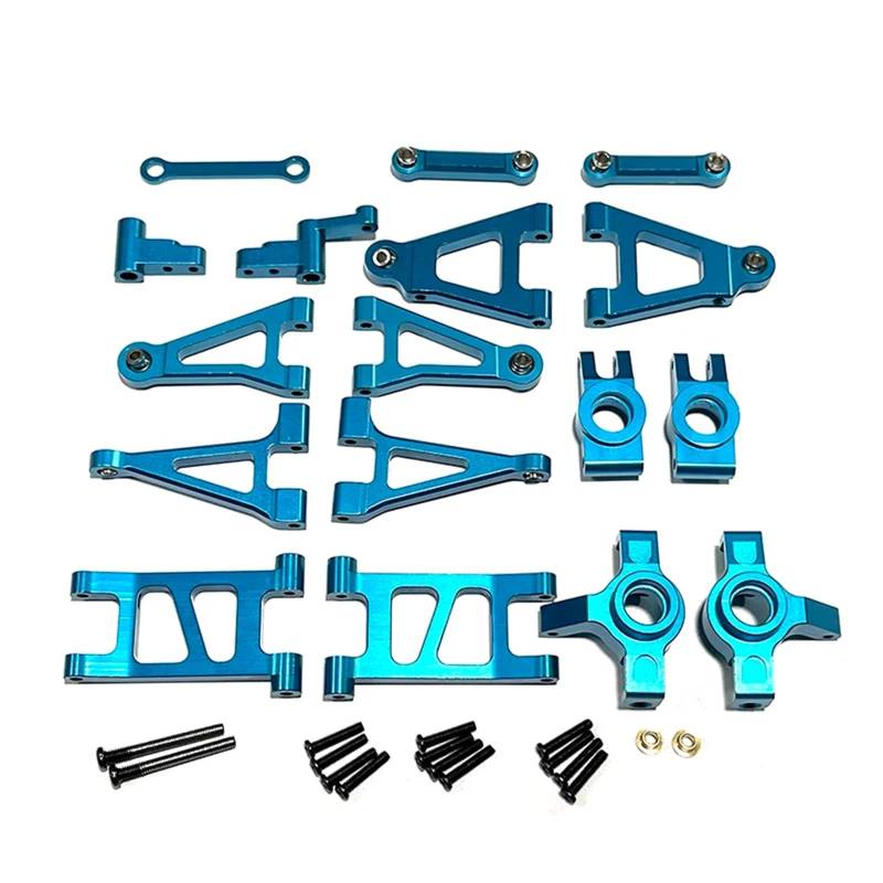 MGHGFYTAS RC Auto Zubehör Kompatibel Mit MJX Für Hyper Go 14301 14302 1/14 Fernbedienungsauto-Upgrade-Ersatzteile Metall Für Schwingarm-Lenkbecher(Blue) von MGHGFYTAS