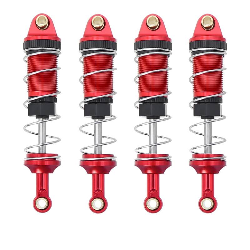 MGHGFYTAS RC Auto Zubehör Kompatibel Mit MJX Für Hyper Go 16207 16208 16209 16210 H16 1/16 RC-Autoteile, Metall, Vorne Und Hinten, Hydrauliköl-Stoßdämpfer(Red) von MGHGFYTAS