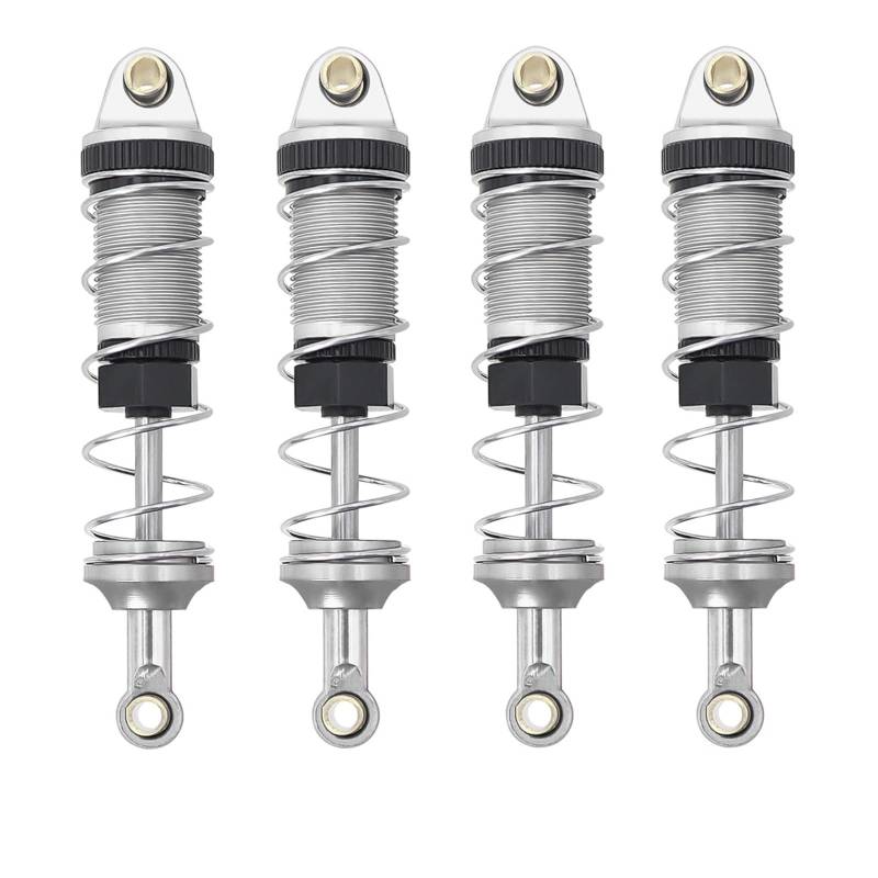 MGHGFYTAS RC Auto Zubehör Kompatibel Mit MJX Für Hyper Go 16207 16208 16209 16210 H16 1/16 RC-Autoteile, Metall, Vorne Und Hinten, Hydrauliköl-Stoßdämpfer(White) von MGHGFYTAS