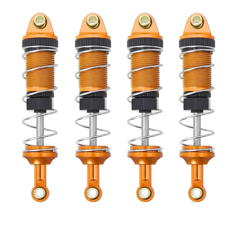 MGHGFYTAS RC Auto Zubehör Kompatibel Mit MJX Für Hyper Go 16207 16208 16209 16210 H16 1/16 RC-Autoteile, Metall, Vorne Und Hinten, Hydrauliköl-Stoßdämpfer(Yellow) von MGHGFYTAS