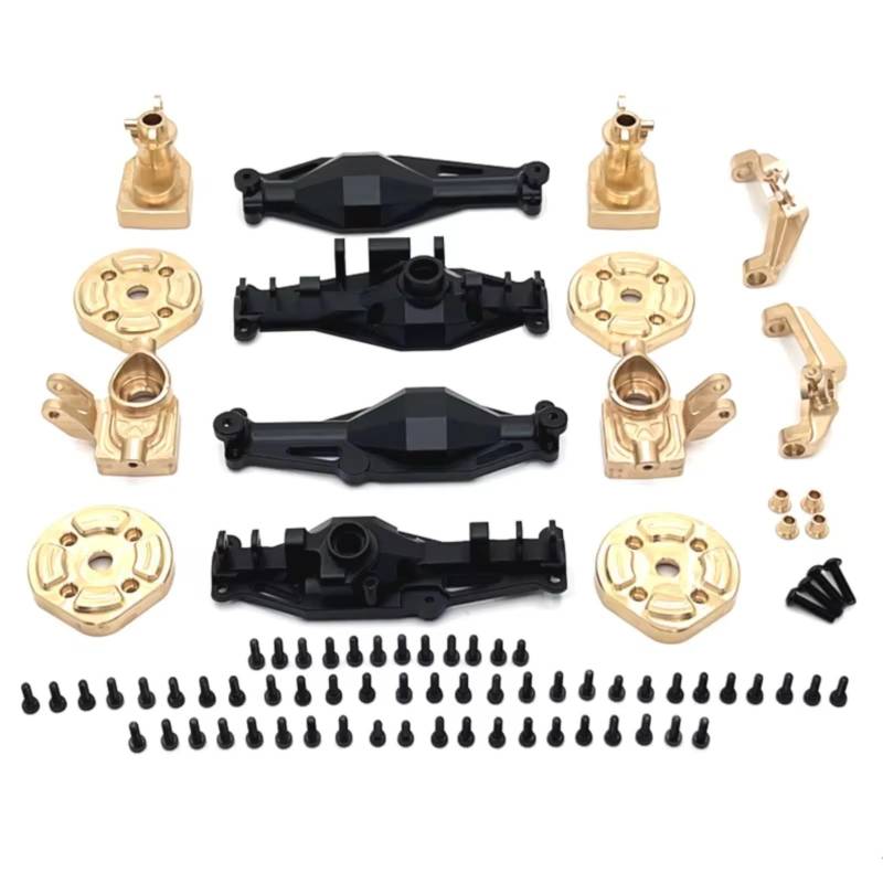 MGHGFYTAS RC Auto Zubehör Kompatibel Mit MJX H12Y RC-Auto-Upgrade-Teilezubehör, Metallgehäuse Für Vorder- Und Hinterachse, Messingbecher C Für Sitzachsabdeckung(Black) von MGHGFYTAS