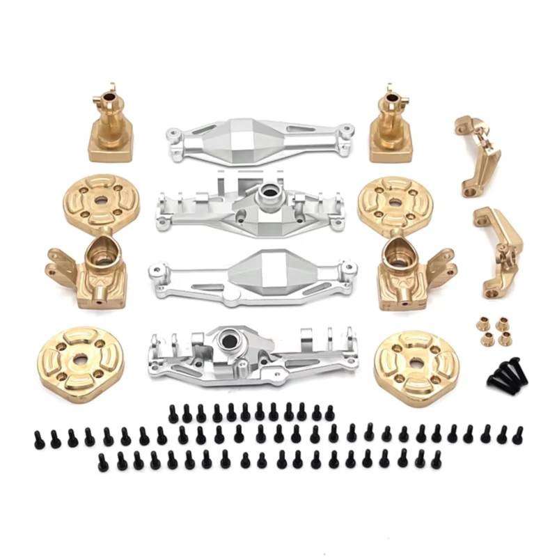 MGHGFYTAS RC Auto Zubehör Kompatibel Mit MJX H12Y RC-Auto-Upgrade-Teilezubehör, Metallgehäuse Für Vorder- Und Hinterachse, Messingbecher C Für Sitzachsabdeckung(Silver) von MGHGFYTAS
