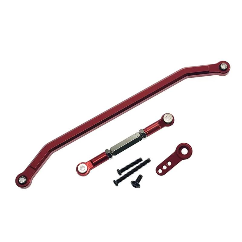 MGHGFYTAS RC Auto Zubehör Kompatibel Mit MN128 Für Wrangler 1/12 Fernbedienung Auto Upgrade Teile Zubehör Metall Lenkhebel Lenkarm 1 Stück(Red) von MGHGFYTAS