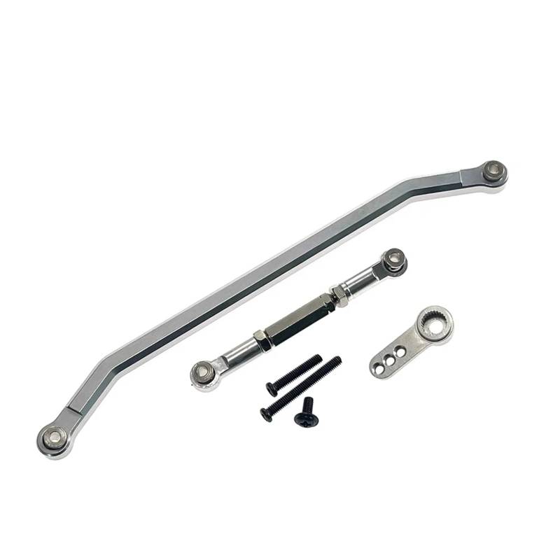 MGHGFYTAS RC Auto Zubehör Kompatibel Mit MN128 Für Wrangler 1/12 Fernbedienung Auto Upgrade Teile Zubehör Metall Lenkhebel Lenkarm 1 Stück(Silver) von MGHGFYTAS