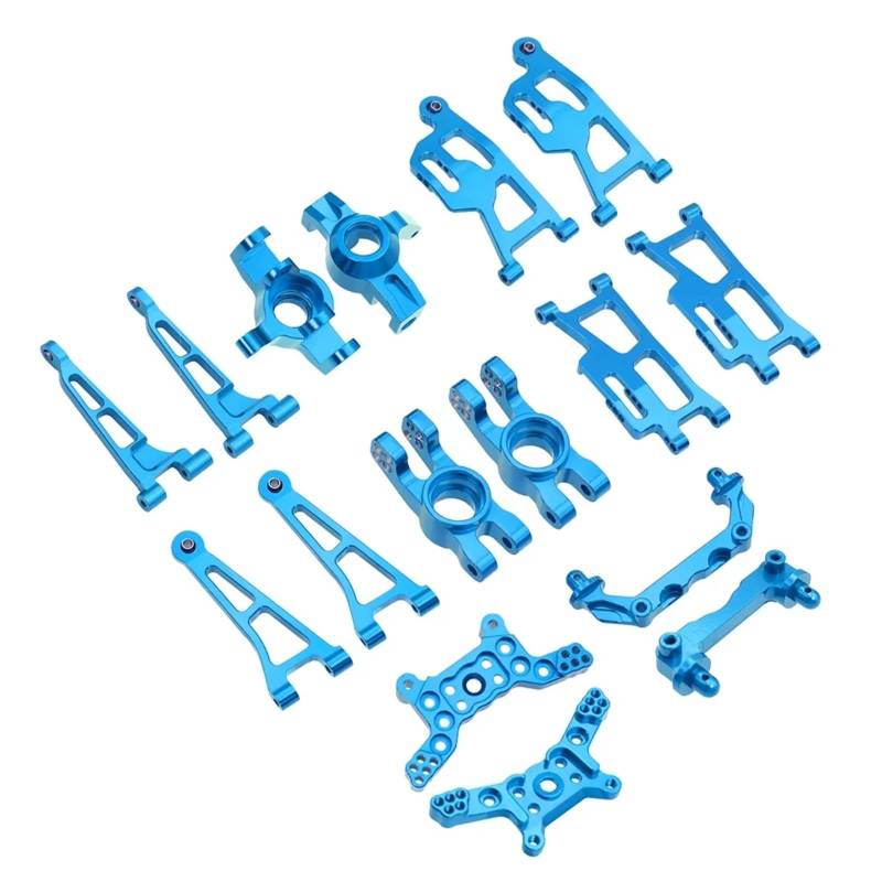 MGHGFYTAS RC Auto Zubehör Kompatibel Mit Mjx 14210 14209 RC-Autoteilen. Oberer Und Unterer Lenkbecher Für Den Schwingensatz. Stoßdämpferhalterung. Karosseriesäule(Blue1set) von MGHGFYTAS