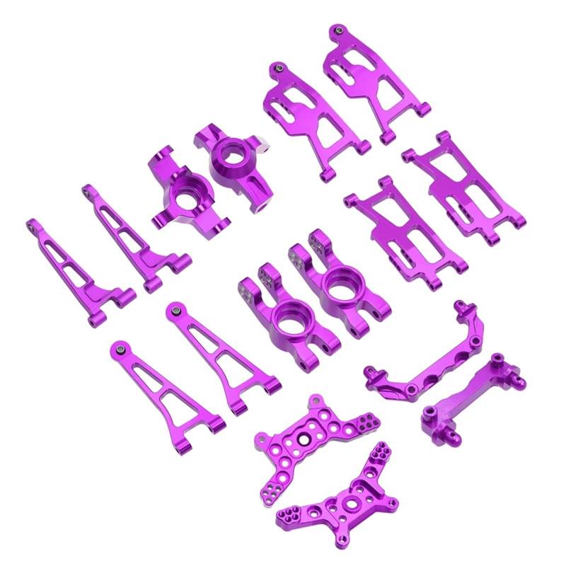 MGHGFYTAS RC Auto Zubehör Kompatibel Mit Mjx 14210 14209 RC-Autoteilen. Oberer Und Unterer Lenkbecher Für Den Schwingensatz. Stoßdämpferhalterung. Karosseriesäule(Purple1set) von MGHGFYTAS