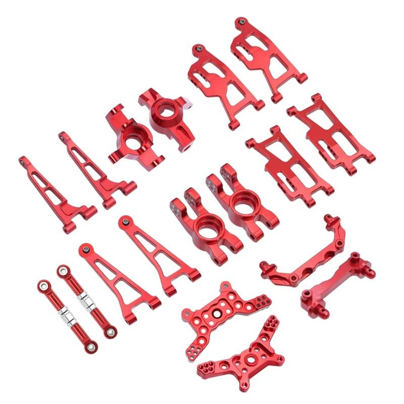 MGHGFYTAS RC Auto Zubehör Kompatibel Mit Mjx 14210 14209 RC-Autoteilen. Oberer Und Unterer Lenkbecher Für Den Schwingensatz. Stoßdämpferhalterung. Karosseriesäule(Red1set) von MGHGFYTAS