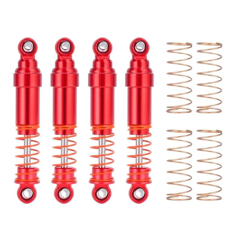 MGHGFYTAS RC Auto Zubehör Kompatibel Mit TRX4-M Für Bronco Für Defender 1/18 RC Crawler Upgrade 52MM Aluminiumlegierung Big Bore Stoßdämpfer Absorber Öldämpfer(Red,4pcs) von MGHGFYTAS