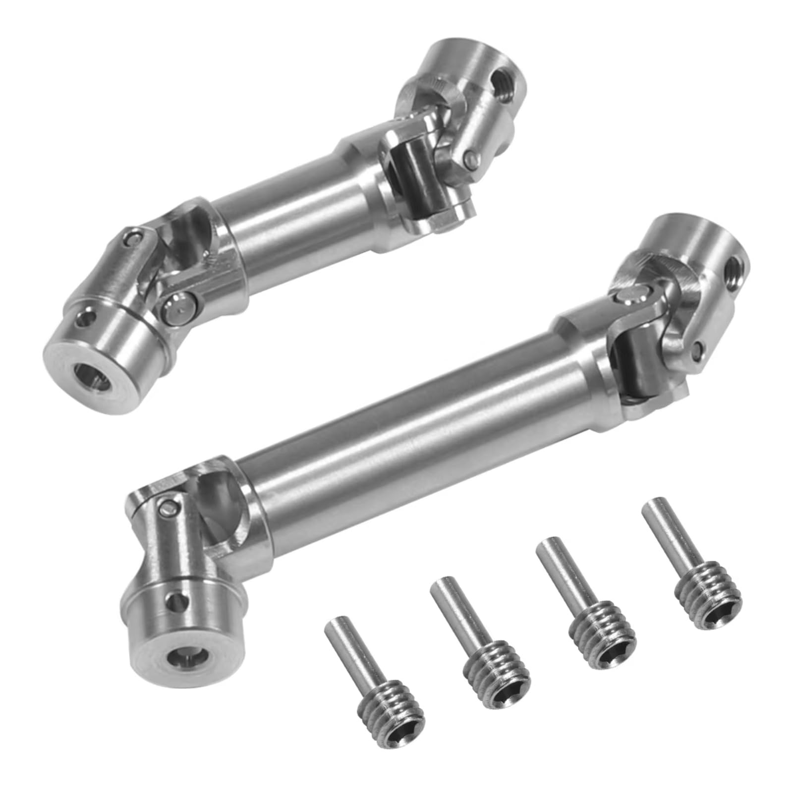 MGHGFYTAS RC Auto Zubehör Kompatibel Mit TRX4M 1/18 RC Crawler Car Upgrade-Teile 2 Stück 39–45 Mm 54,5 Mm–62 Mm Edelstahl-Innenkeil-Antriebswelle(Silver) von MGHGFYTAS