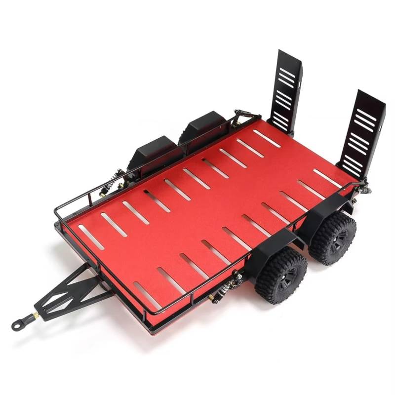 MGHGFYTAS RC Auto Zubehör Kompatibel Mit TRX4M Für TRX4-M 1/18 Fernbedienung Crawler Auto Upgrade Teile Zubehör Metall Anhänger Auto Fracht Träger(Red) von MGHGFYTAS