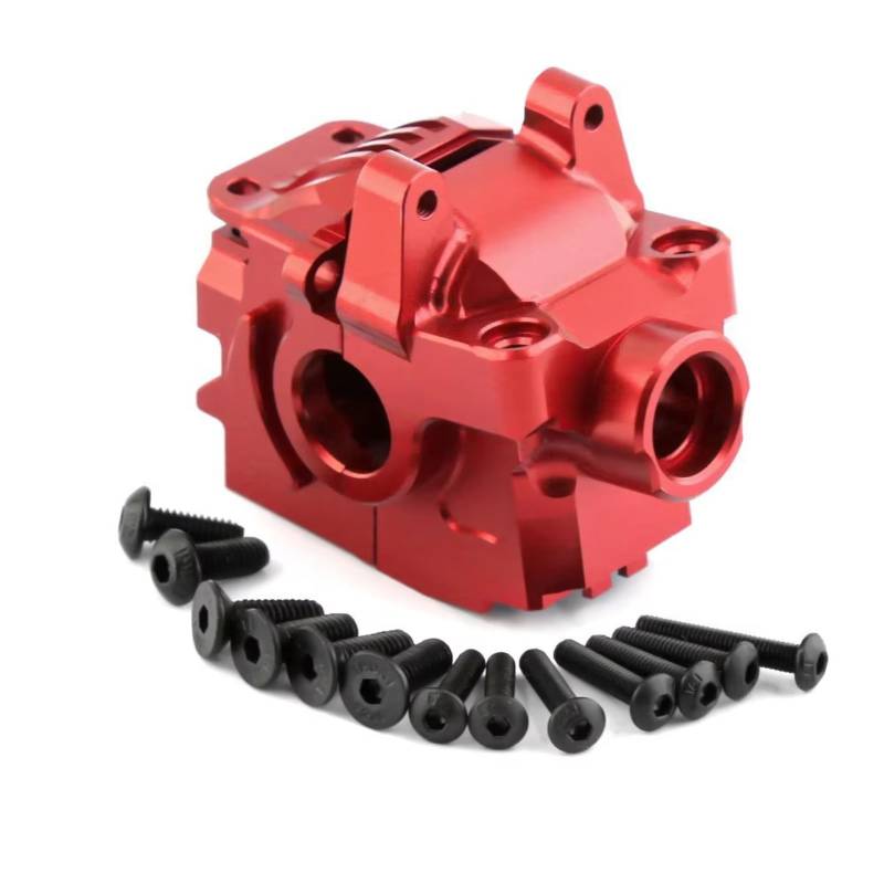 MGHGFYTAS RC Auto Zubehör Kompatibel Mit Traxxas Für Rustler Für Hoss Für Slash Für Stampede 4x4 RC-Autos. 1 Stück Aluminium-Differentialgehäuse, Getriebeteile.(Front Red) von MGHGFYTAS