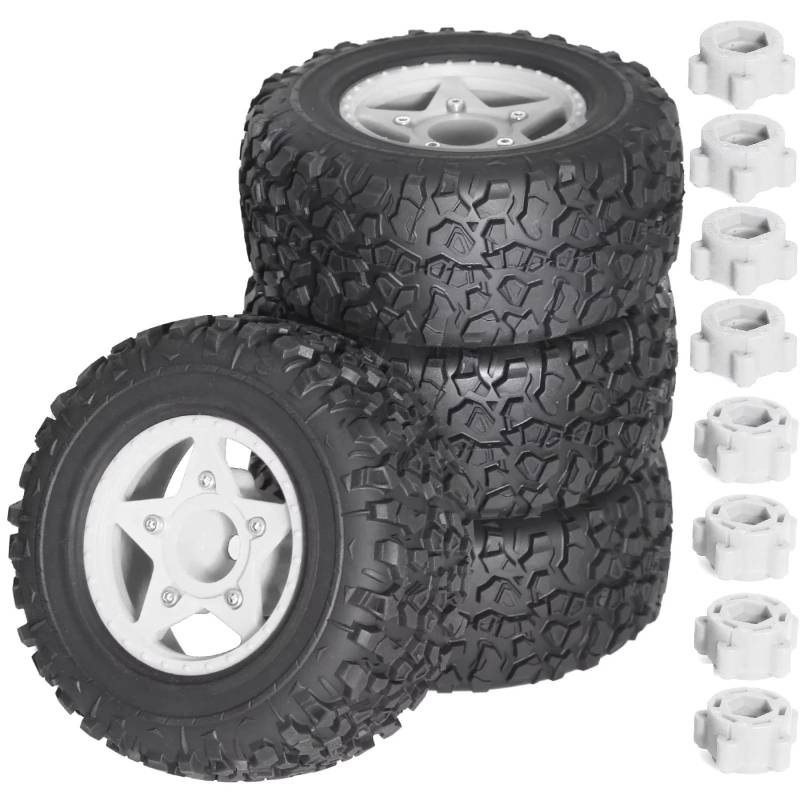 MGHGFYTAS RC Auto Zubehör Kompatibel Mit Traxxas Für Slash Für ARRMA Für SENTON Für Vkar Für HPI 1/8 RC-Auto Short Course Truck-Reifen Mit Radsechskant(White) von MGHGFYTAS