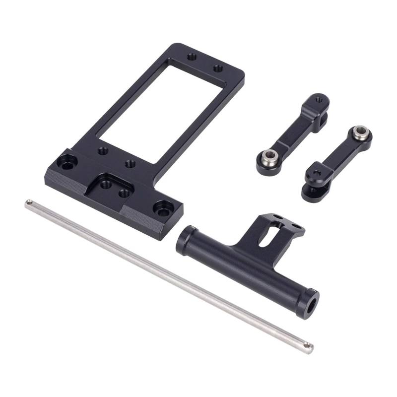 MGHGFYTAS RC Auto Zubehör Kompatibel Mit Vanquish Für Wraith RR10 SMT10 1/10 RC-Autoteile Überrollkäfig BTA Servo-Achshalterung Mit Vollhydraulischem Lenkzylinder-Kit(Black) von MGHGFYTAS