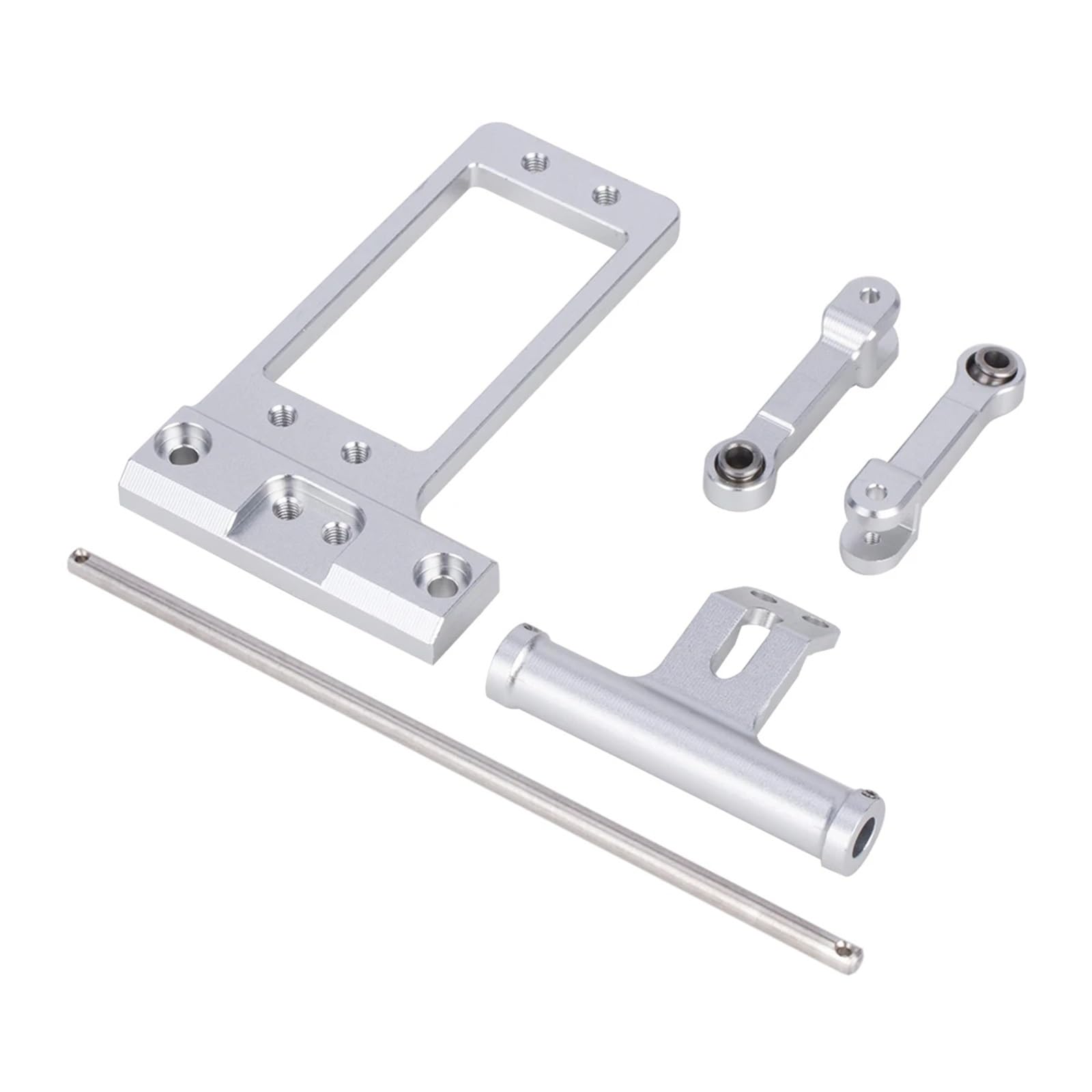 MGHGFYTAS RC Auto Zubehör Kompatibel Mit Vanquish Für Wraith RR10 SMT10 1/10 RC-Autoteile Überrollkäfig BTA Servo-Achshalterung Mit Vollhydraulischem Lenkzylinder-Kit(Silver) von MGHGFYTAS