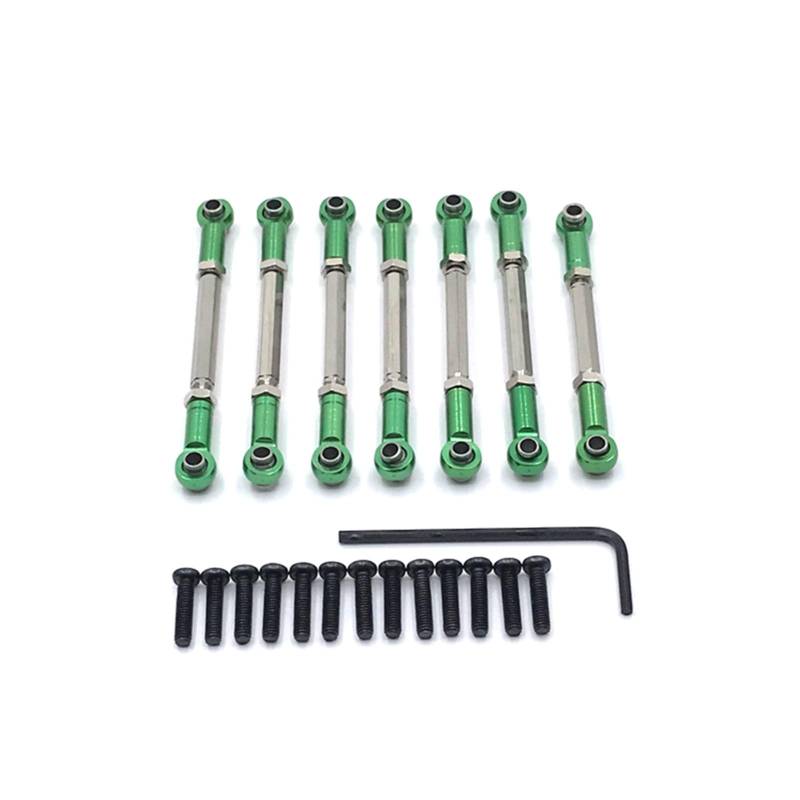 MGHGFYTAS RC Auto Zubehör Kompatibel Mit WLtoys 1/10 104001 104002 Fernbedienung Crawler Auto Upgrade Teile Ersatzteile Metall Einstellbare Zugstange(Green) von MGHGFYTAS