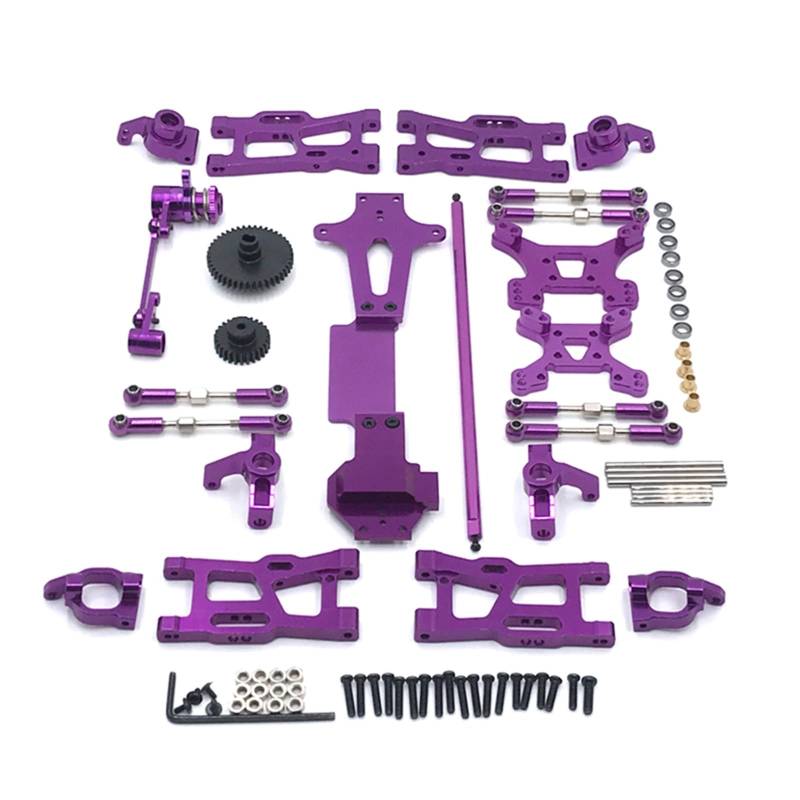 MGHGFYTAS RC Auto Zubehör Kompatibel Mit WLtoys 1/14 144010 144001 144002 RC Crawler Auto Ersatzzubehör Metall Upgrade Und Modifikation Teile(Purple) von MGHGFYTAS