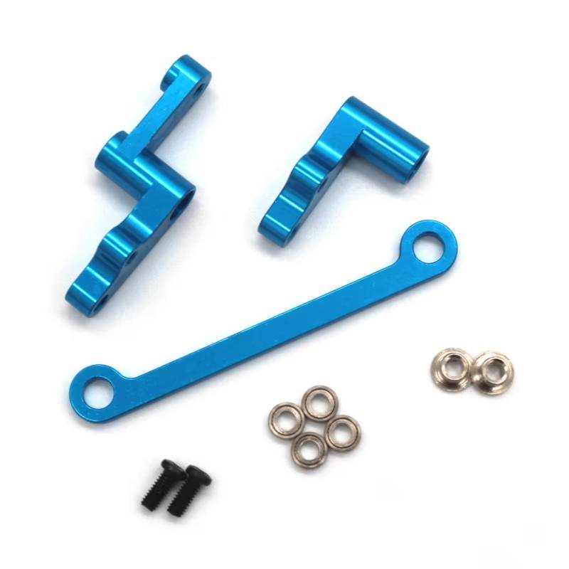 MGHGFYTAS RC Auto Zubehör Kompatibel Mit WLtoys 124008 124010 1/12 Fernbedienung Crawler Autos Upgrade Modifikation Teile Metall Lenkung Montage(Blue) von MGHGFYTAS