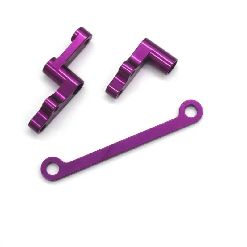 MGHGFYTAS RC Auto Zubehör Kompatibel Mit WLtoys 124008 124010 1/12 Fernbedienung Crawler Autos Upgrade Modifikation Teile Metall Lenkung Montage(Purple) von MGHGFYTAS