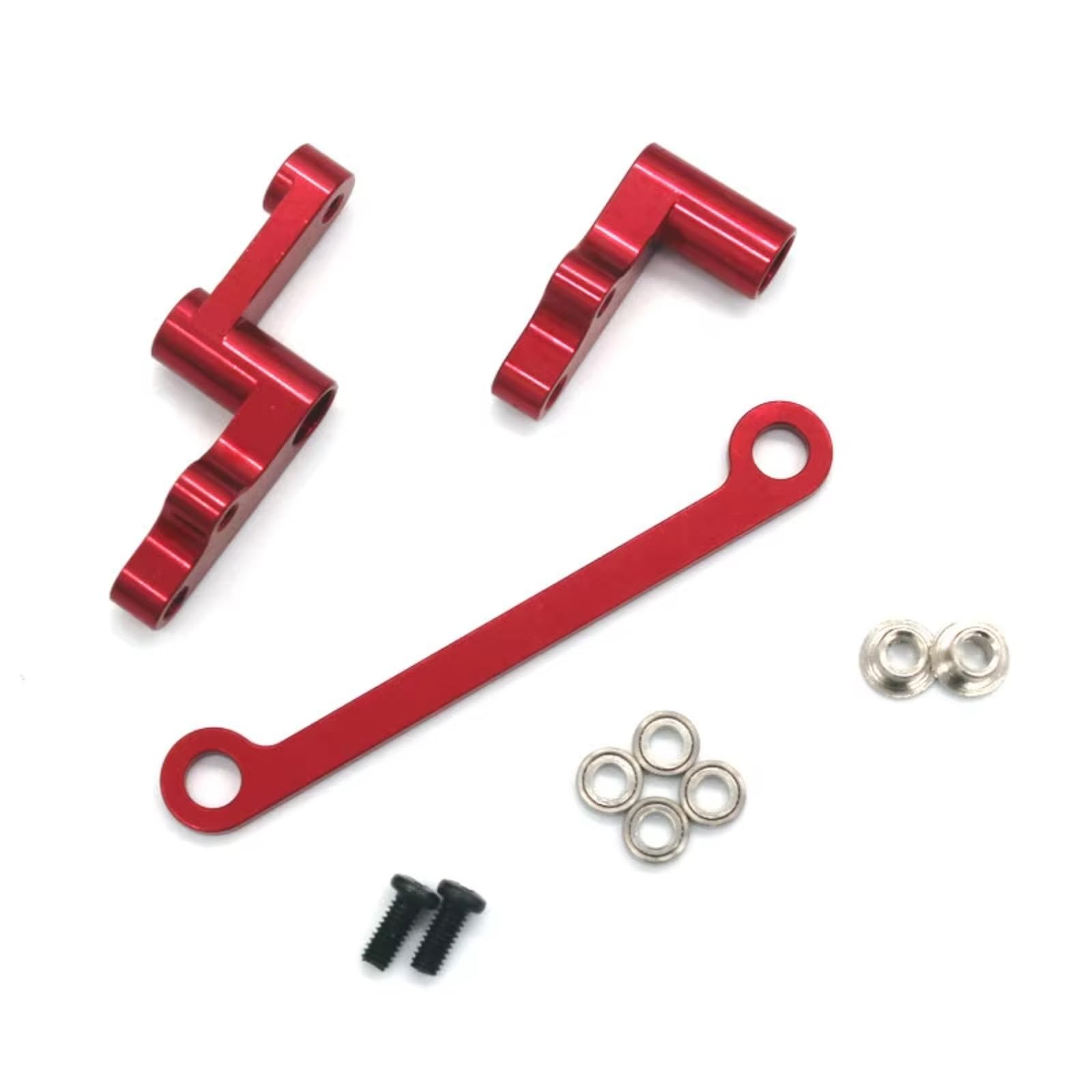 MGHGFYTAS RC Auto Zubehör Kompatibel Mit WLtoys 124008 124010 1/12 Fernbedienung Crawler Autos Upgrade Modifikation Teile Metall Lenkung Montage(Red) von MGHGFYTAS