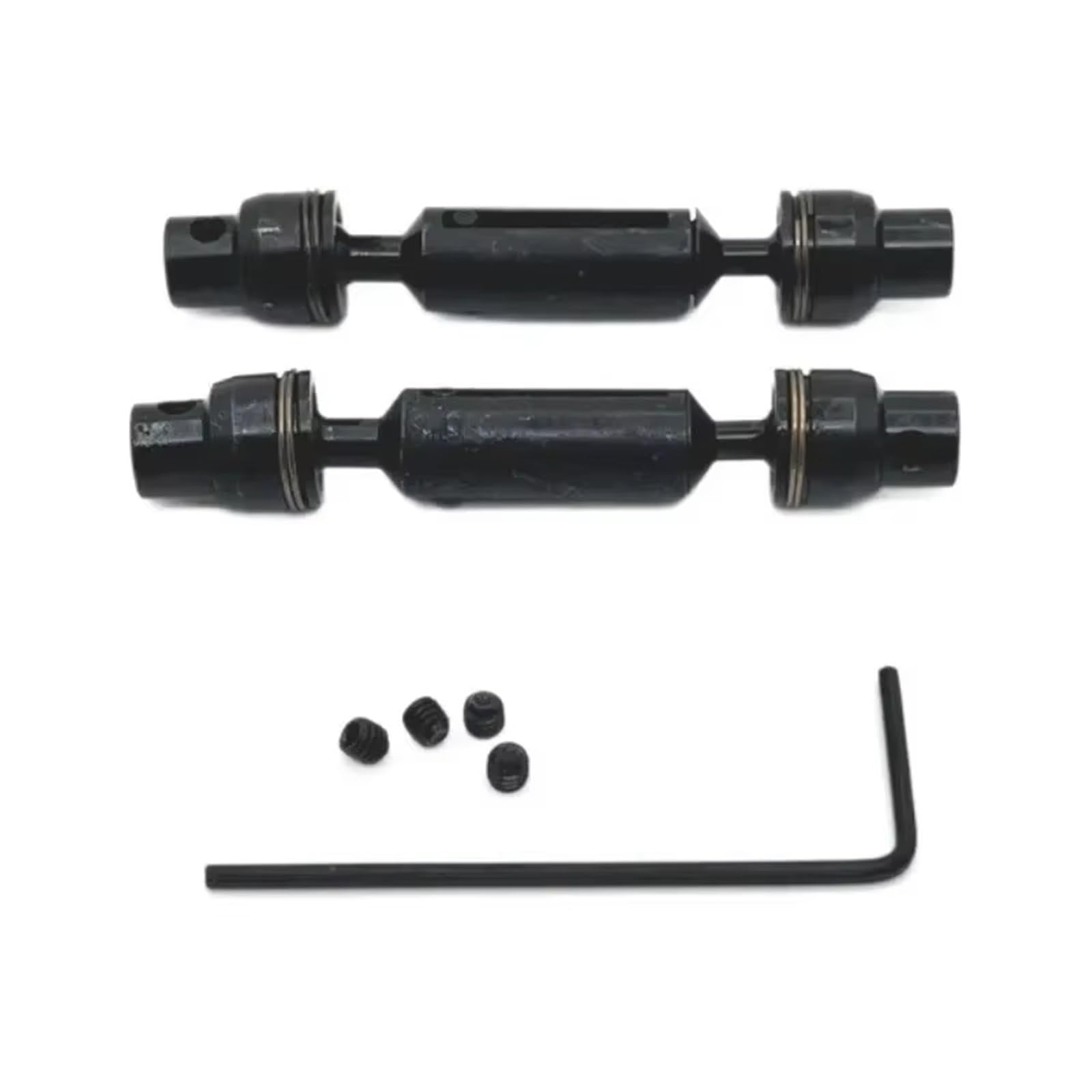 MGHGFYTAS RC Auto Zubehör Kompatibel Mit WPL C64 C74-1 JA11 1/16 RC-Auto-Upgrade-Modifikationsteile Zubehör Metall-Antriebswellen Vorne Und Hinten(Black) von MGHGFYTAS