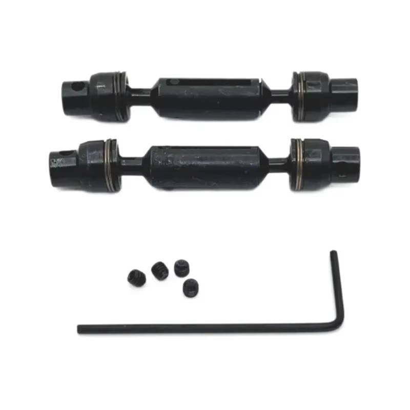 MGHGFYTAS RC Auto Zubehör Kompatibel Mit WPL C64 C74-1 JA11 1/16 RC-Auto-Upgrade-Modifikationsteile Zubehör Metall-Antriebswellen Vorne Und Hinten(Black) von MGHGFYTAS