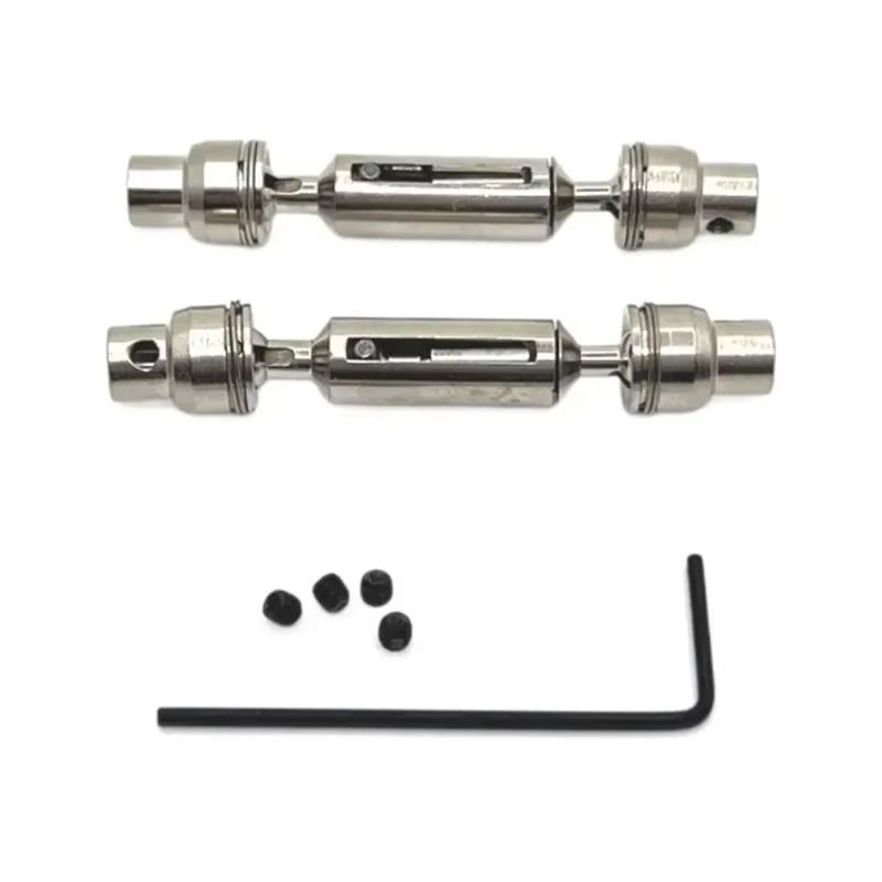 MGHGFYTAS RC Auto Zubehör Kompatibel Mit WPL C64 C74-1 JA11 1/16 RC-Auto-Upgrade-Modifikationsteile Zubehör Metall-Antriebswellen Vorne Und Hinten(Silver) von MGHGFYTAS
