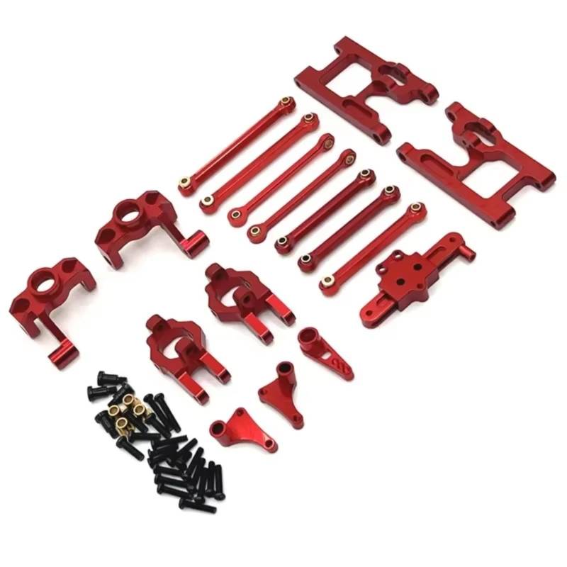 MGHGFYTAS RC Auto Zubehör Kompatibel Mit Wltoys 124006 12423 12427 12428 12429 1/12 RC Auto Upgrade Teile Kit Lenkung Tasse Lenkung Montage Link Stange(Red) von MGHGFYTAS
